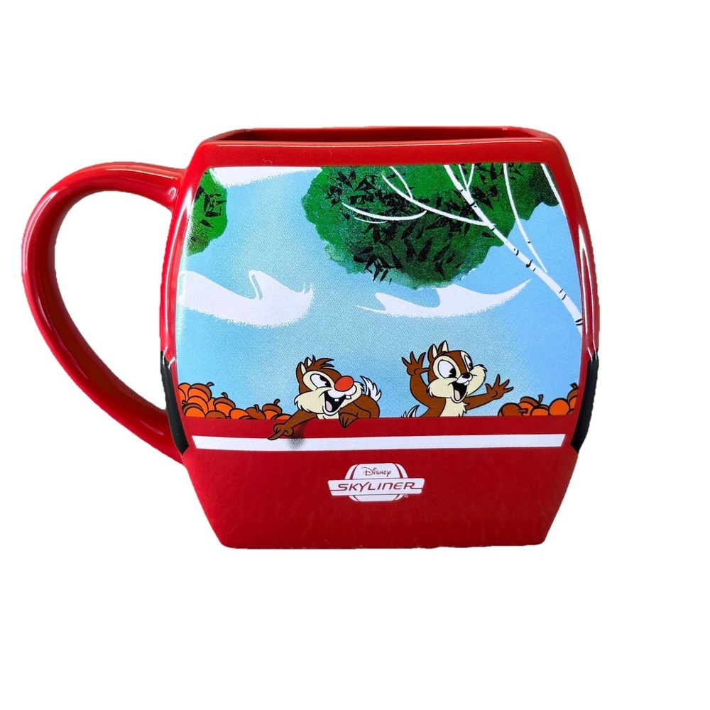 Disney Parks Skyliner Coffee Mug Cup Red Pluto Chip Dale Mickey Minnie Mouse